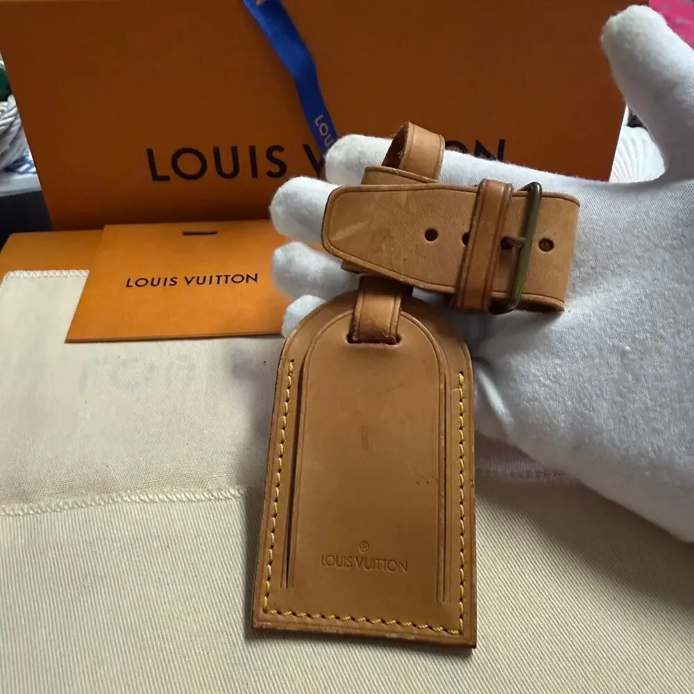 Louis Vuitton Vachetta Leather Luggage Tag and Poignet Authentic NO BOX - Picture 3 of 12